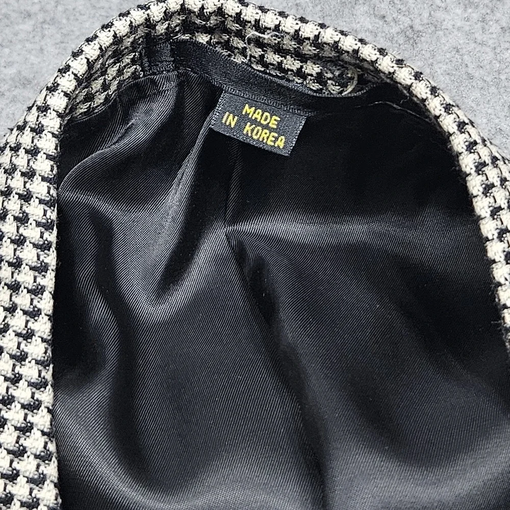 Countess Mara 46 L Silk Wool Houndstooth Sport Jacket Coat Preppy Gerry MALOOF'S